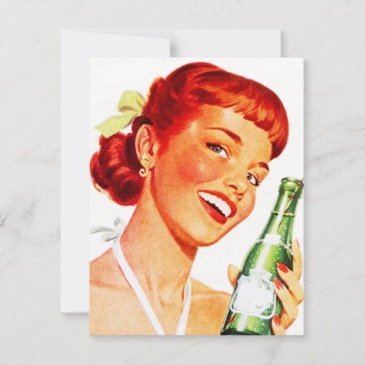 レトロの招待状のカナダ日のパーティーの乾燥した炭酸水GAL 招待状 (正面)