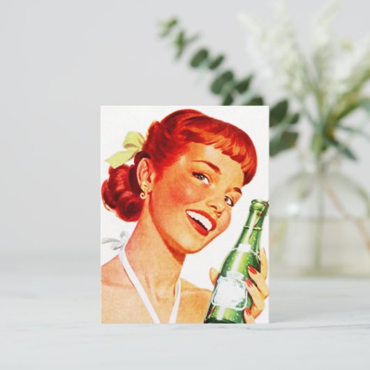 レトロの招待状のカナダ日のパーティーの乾燥した炭酸水GAL 招待状 (スタンド正面)