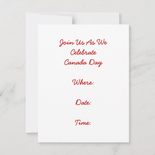 レトロの招待状のカナダ日のパーティーの乾燥した炭酸水GAL 招待状 (裏面)