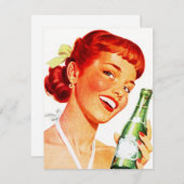 レトロの招待状のカナダ日のパーティーの乾燥した炭酸水GAL 招待状 (正面/裏面)