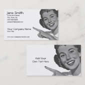 レトロの指す女性 名刺 (正面/裏面)