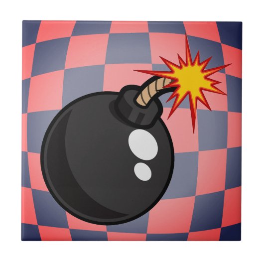 レトロの振動 – 明るいヒューズ爆弾 タイル (正面)