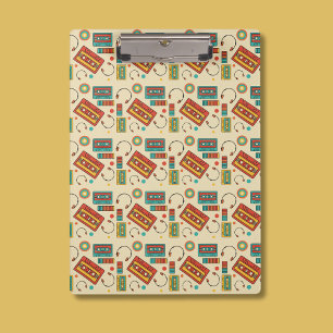 レトロの振動 – 1980sカセットテープのパターン クリップボード