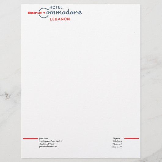 レトロの提督のホテル レターヘッド (正面)