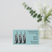 レトロの携帯電話のグラフィック 名刺 (スタンド正面)