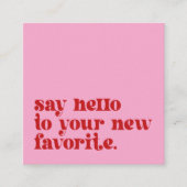 レトロの新お気に入りの規 |ビジネスブランディングピンク スクエア名刺 (正面)