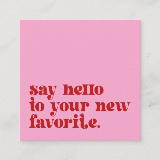 レトロの新お気に入りの規 |ビジネスブランディングピンク スクエア名刺 (正面)