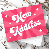 レトロの新しいアドレスピンクの日が差すこと移動 ポストカード