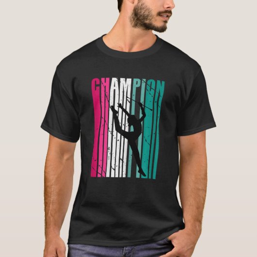 レトロの新体操芸術的茶チャンピオン Tシャツ (正面)