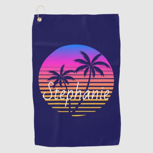 レトロの日パーソナライズされた没 ゴルフタオル (正面)