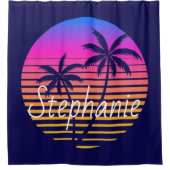 レトロの日パーソナライズされた没 シャワーカーテン (正面)