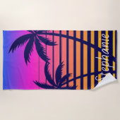 レトロの日パーソナライズされた没 ビーチタオル (正面)