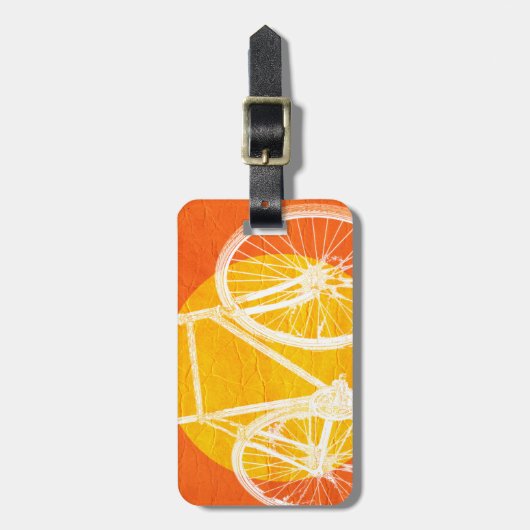 レトロの日没の自転車-バイクに乗って下さい ラゲッジタグ (正面縦)