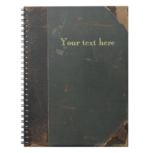 レトロの旧式なキャンバスの表紙、革限界 ノートブック (正面)