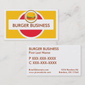 レトロの明るいハンバーガーの名刺 名刺 (正面/裏面)