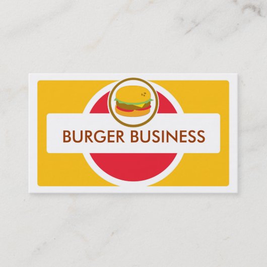 レトロの明るいハンバーガーの名刺 名刺 (正面)