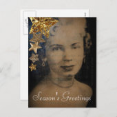 「レトロの星」のクリスマスの郵便はがき シーズンポストカード (正面/裏面)