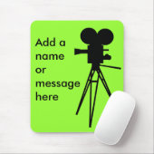 レトロの映画用カメラのシルエット マウスパッド (マウス)