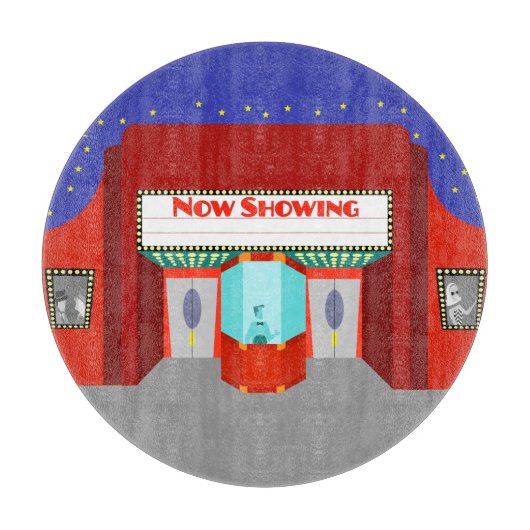 レトロの映画館のまな板 カッティングボード (正面)