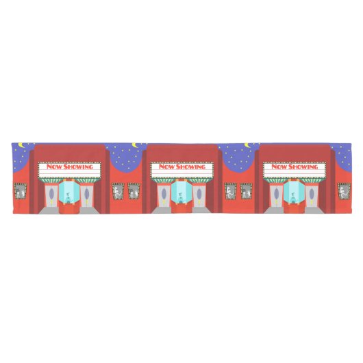 レトロの映画館のテーブルのランナー ショートテーブルランナー (横)