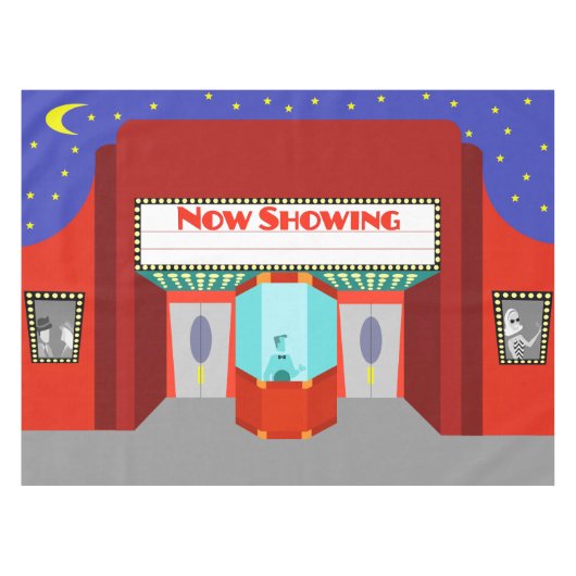 レトロの映画館のテーブルクロス テーブルクロス (正面(横))