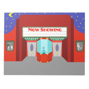 レトロの映画館のメモ帳 ノートパッド