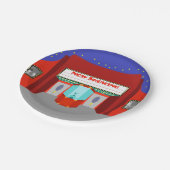 レトロの映画館の紙皿 ペーパープレート (アングル)