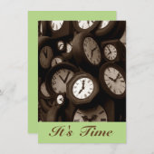 レトロの時計それは時間Gr8のメモの発表です 案内状 (正面/裏面)