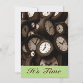 レトロの時計それは時間Gr8のメモの発表です 案内状 (正面)