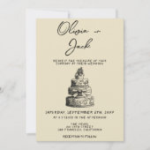 レトロの書ハンドケ予測できなーキ結婚トレンド 招待状 (正面)