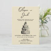 レトロの書ハンドケ予測できなーキ結婚トレンド 招待状 (スタンド正面)
