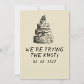 レトロの書ハンドケ予測できなーキ結婚トレンド 招待状 (裏面)