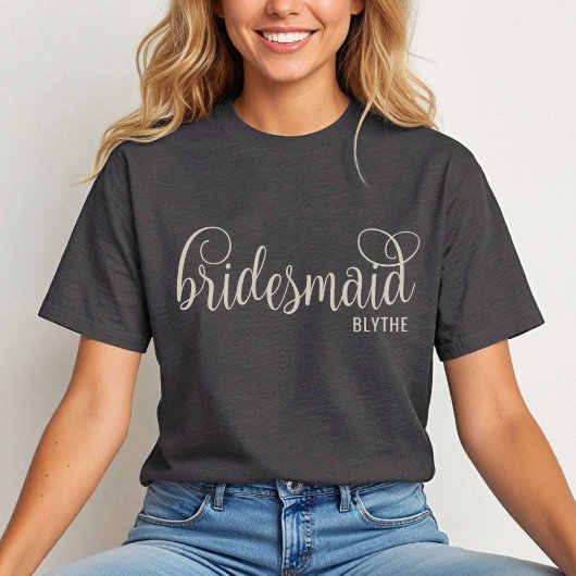 レトロの書道自然の木炭の花嫁 Tシャツ