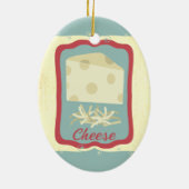 レトロの朝食のスイスチーズのクリスマスのオーナメント セラミックオーナメント (裏面)