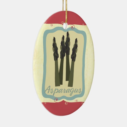 レトロの朝食用食品のアスパラガスのクリスマスのオーナメント セラミックオーナメント (右)