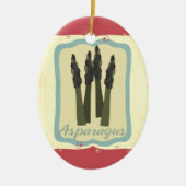 レトロの朝食用食品のアスパラガスのクリスマスのオーナメント セラミックオーナメント (正面)