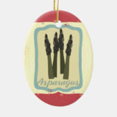 レトロの朝食用食品のアスパラガスのクリスマスのオーナメント セラミックオーナメント (裏面)