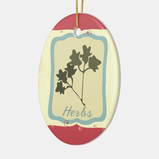 レトロの朝食用食品アイコンハーブのクリスマスのオーナメント セラミックオーナメント (左)