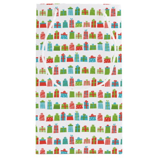 レトロの木お洒落とギフトクリスマスメリークリスマス スモールペーパーバッグ (裏面)