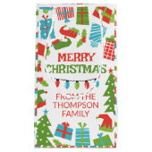 レトロの木お洒落とギフトクリスマスメリークリスマス スモールペーパーバッグ (正面)