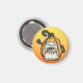 レトロの木のカボチャの不気味目 マグネット (正面/裏面)