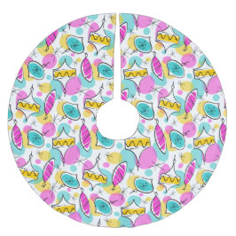 レトロの木のボー数々のブルズツリースカート ブラッシュドポリエステルツリースカート