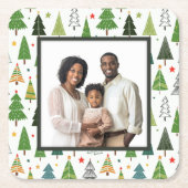 レトロの木 スクエアペーパーコースター (正面)