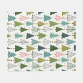 レトロの木 フリースブランケット (正面(横))