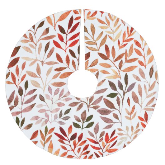 レトロの木、水の色のシームレスなパターン。 ブラッシュドポリエステルツリースカート (正面)