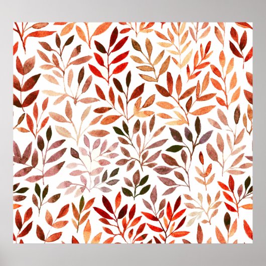 レトロの木、水の色のシームレスなパターン。 ポスター (正面)