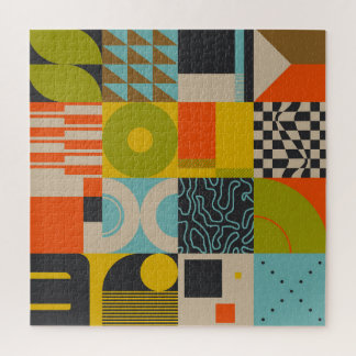 レトロの未来：抽象芸術パステルのアートワーク。 ジグソーパズル