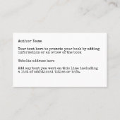 レトロの本の作家および昇進 名刺 (裏面)