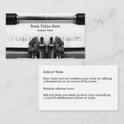 レトロの本の作家および昇進 名刺 (正面/裏面)