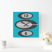 レトロの柱時計-カスタムな背景色! スクエア壁時計 (ホーム)